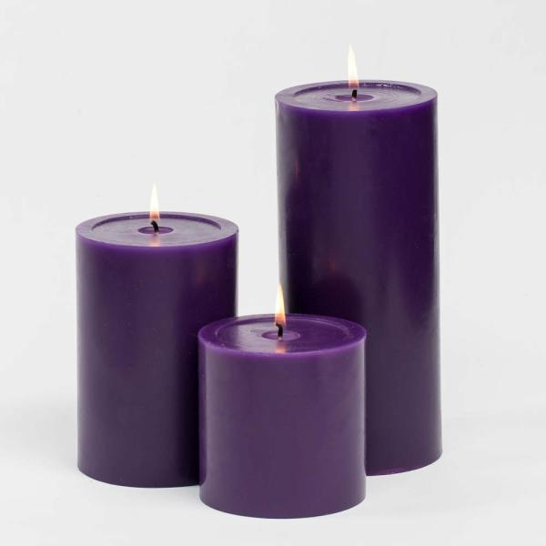 Pillar Candles | Pillar Candles 4 X4", 4"X6" & 4"X9 Purple Set Of 18 Candles Pillar Candles