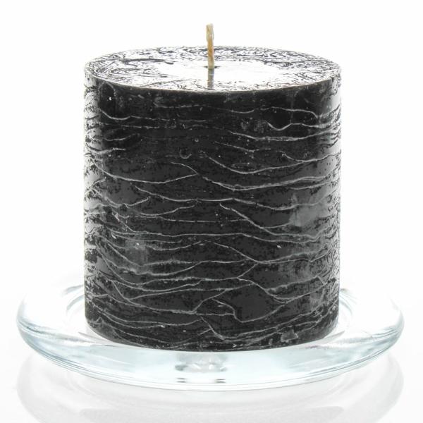 Pillar Candles | Rustic Pillar Candle 3"X 3" Black Set Of 12 Candles Pillar Candles