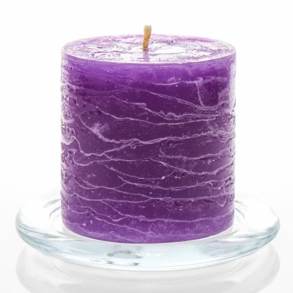 Pillar Candles | Rustic Pillar Candle 3"X 3" Lavender Set Of 24 Candles Pillar Candles