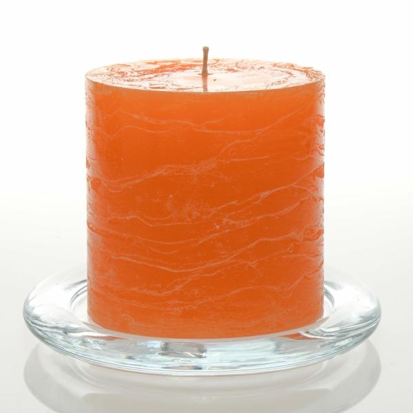 Pillar Candles | Rustic Pillar Candle 3"X 3" Orange Set Of 12 Candles Pillar Candles