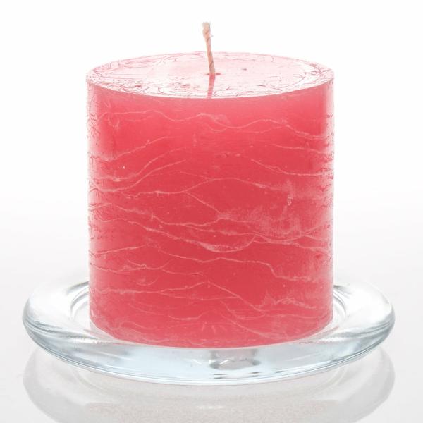 Pillar Candles | Rustic Pillar Candle 3"X 3" Pink Set Of 12 Candles Pillar Candles