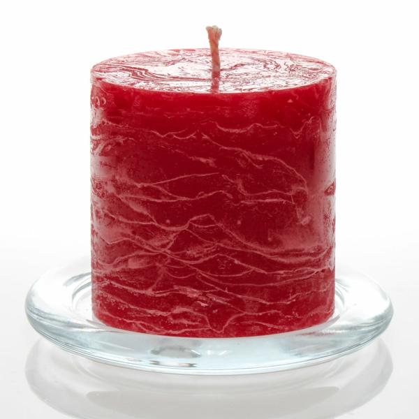 Pillar Candles | Rustic Pillar Candle 3"X 3" Red Set Of 48 Candles Pillar Candles