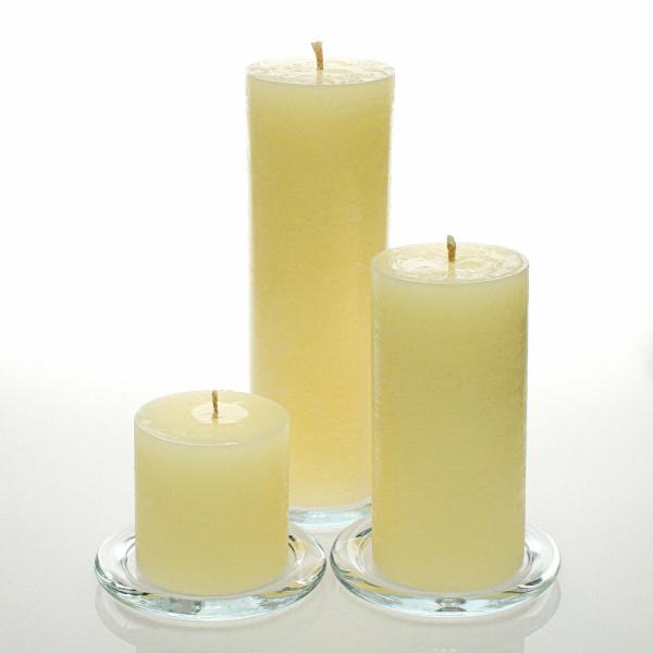 Pillar Candles | Rustic Pillar Candle 3"X3", 3"X6" & 3"X9" Ivory Set Of 3 Candles Pillar Candles