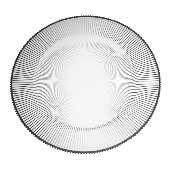 Serveware | 13" Silver Rim Glass Charger Plate Charger Plates Charger Plates