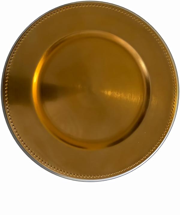 Serveware | Beaded Charger Plate 13" Gold Set Of 12 Charger Plates Charger Plates