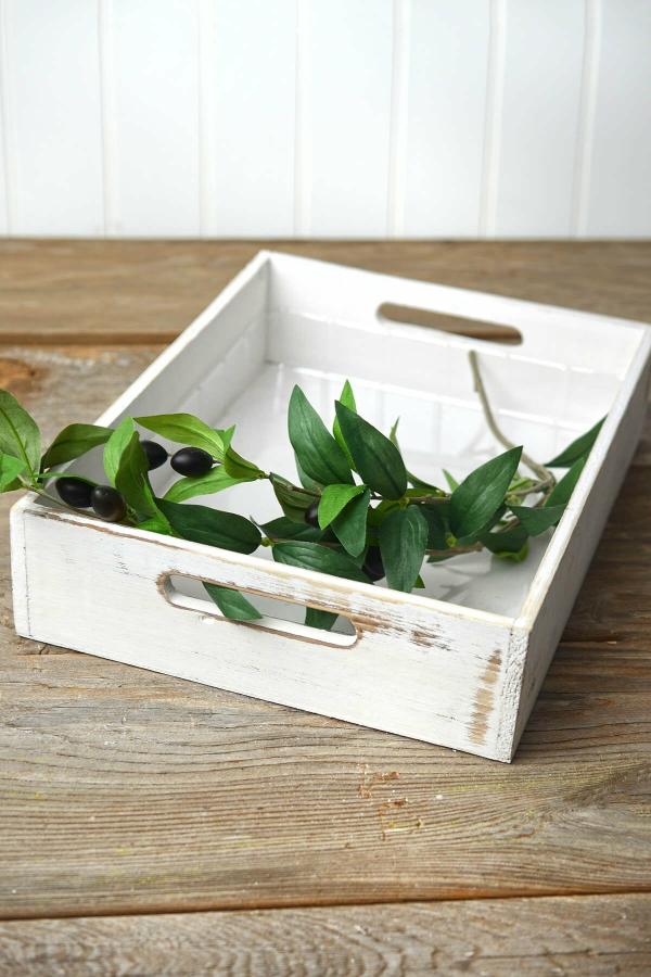 Serveware | Whitewashed Wood Rectangle Tray 10X14 Serveware Serveware