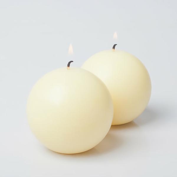 Sphere Candles | Sphere Candle 3" Ivory Set Of 12 Candles Sphere Candles