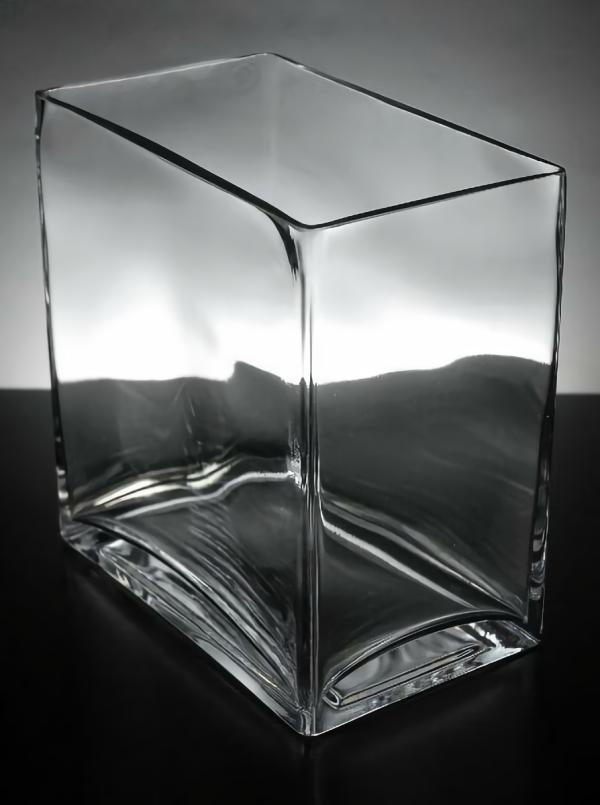 Square Vases | Thick Glass Rectangle Vase 7.5" X 8" Square Vases Square Vases