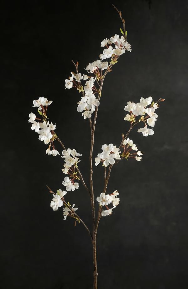 Stemmed | Cherry Blossom Branch White Flowers 42" Flowers Stemmed