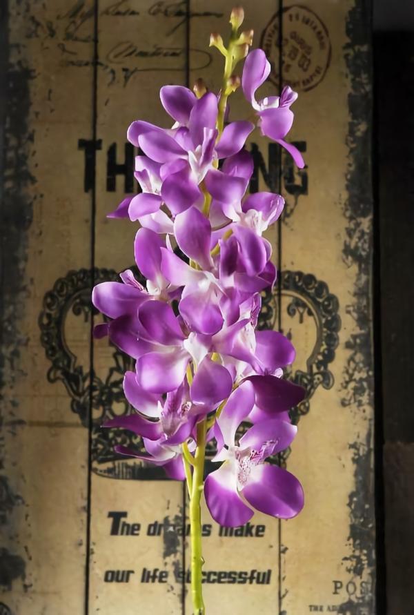 Stemmed | Silk Vanda Orchid Spray Lavender 28" Flowers Stemmed