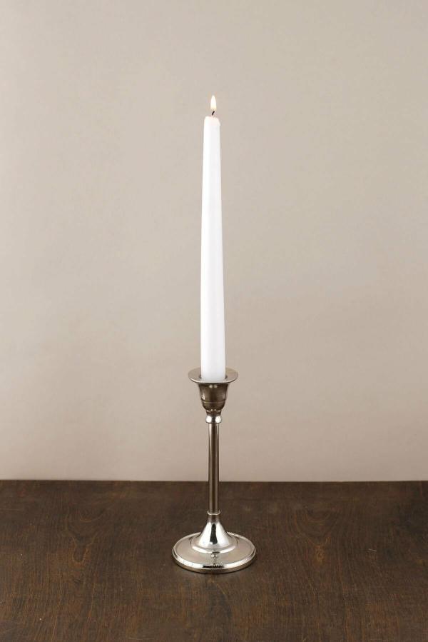 Taper Candle Holders | Taper Candlestick Silver 7In Candle Holders Taper Candle Holders