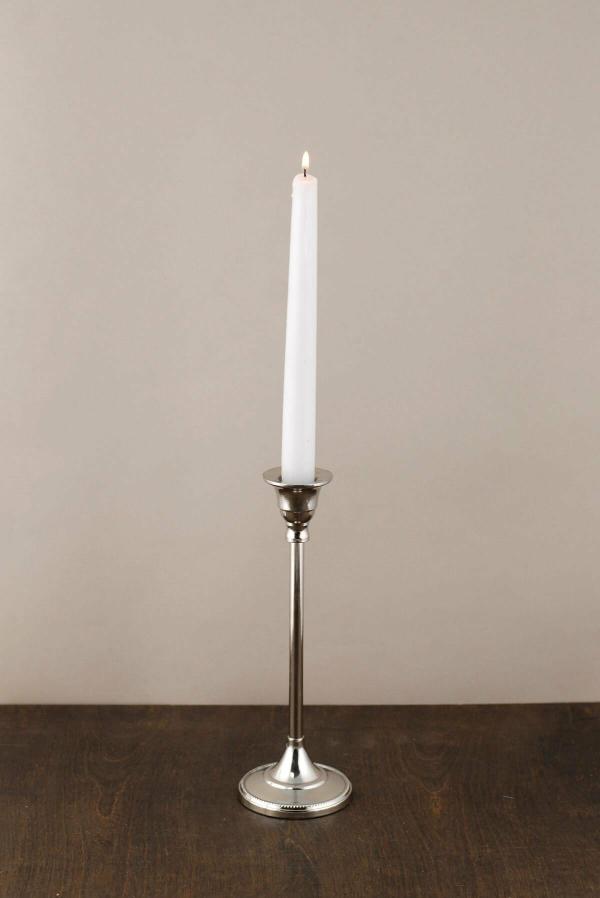 Taper Candle Holders | Taper Candlestick Silver 9In Candle Holders Taper Candle Holders