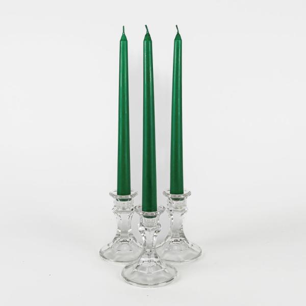 Taper Candles | Taper Candles 10" Dark Green Set Of 10 Candles Taper Candles