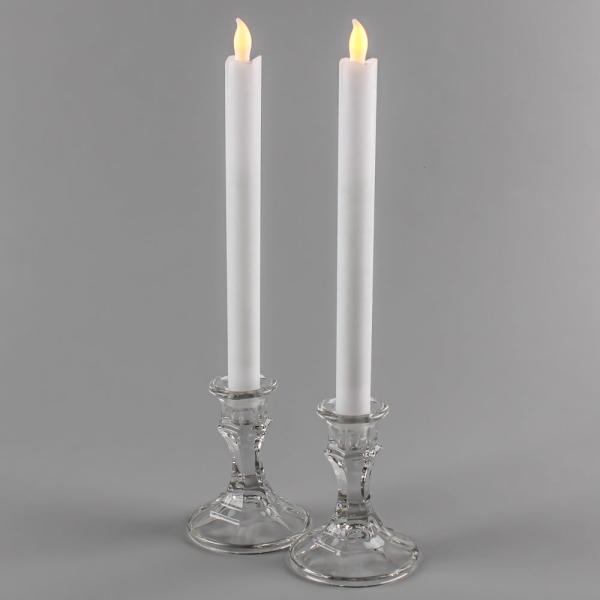 Taper Candles | White Led Taper Candles 9.75" Set Of 24 Candles Flameless Candles