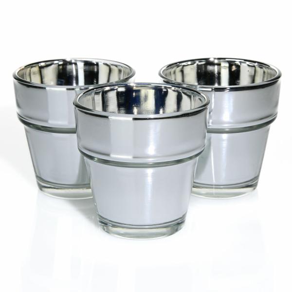 Tealight Candle Holders | Flowerpot Votive Holder Mirrored Set Of 12 Candle Holders Metallic Candle Holders