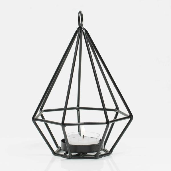 Tealight Candle Holders | Geometric Metal Tealight Candle Holders – Black Set Of 12 Candle Holders Hanging Candle Holders