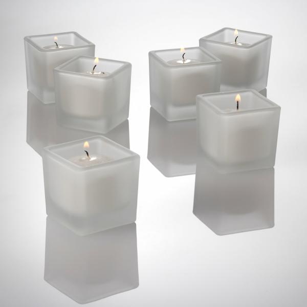 Tealight Candle Holders | Square Votive Candle Holder Frosted Set Of 12 Candle Holders Tealight Candle Holders