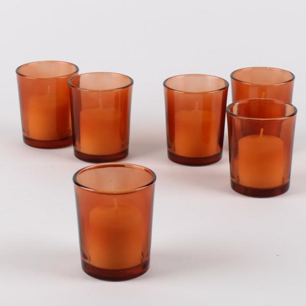 Tealight Candle Holders | Votive Holder Amber Set Of 12 Candle Holders Tealight Candle Holders