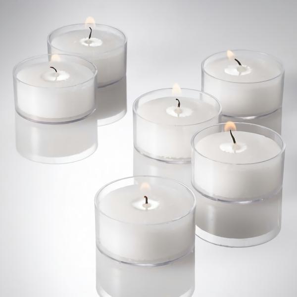 Tealight Candles | Clear Cup Tealight Candles White Citronella Scented Set Of 50 Candles Luminary Candles