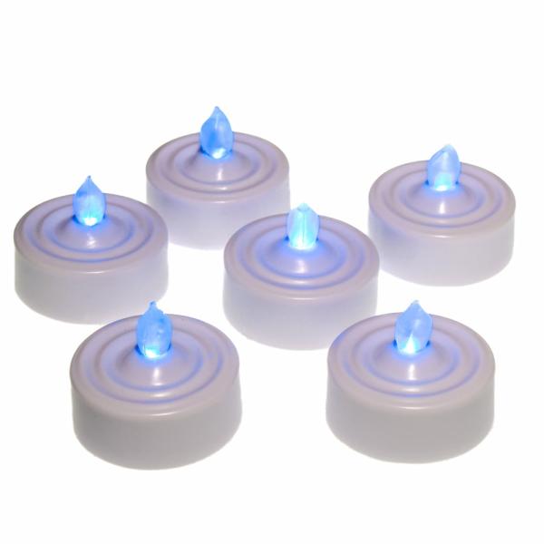 Tealight Candles | Flameless Led Tealight Candles Blue Set Of 12 Candles Flameless Candles