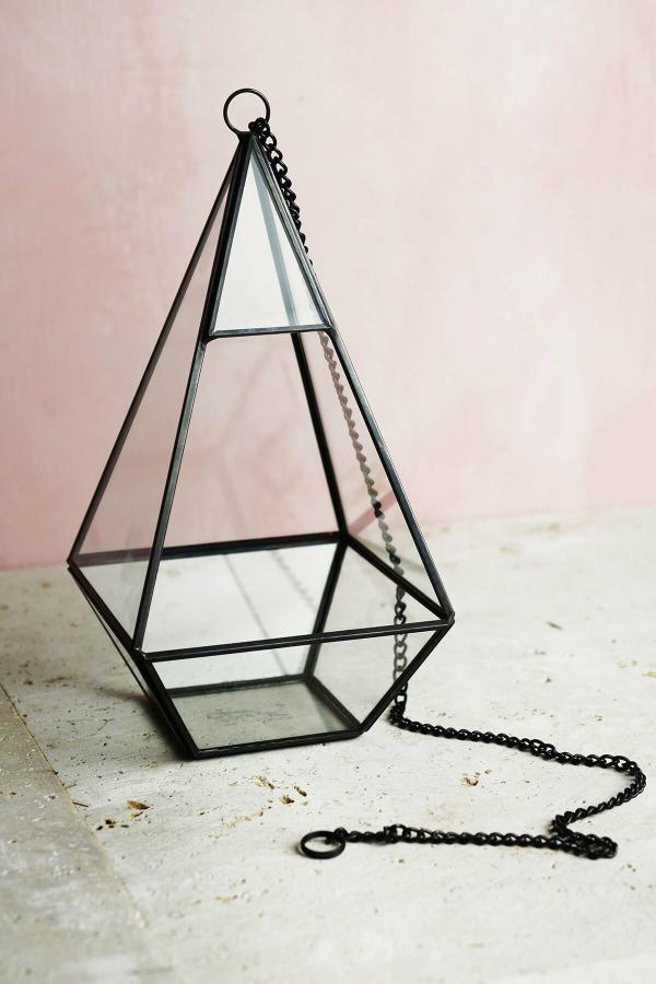 Terrarium | Hanging 9" Metal & Glass Terrarium Black Garden & Outdoor Terrarium