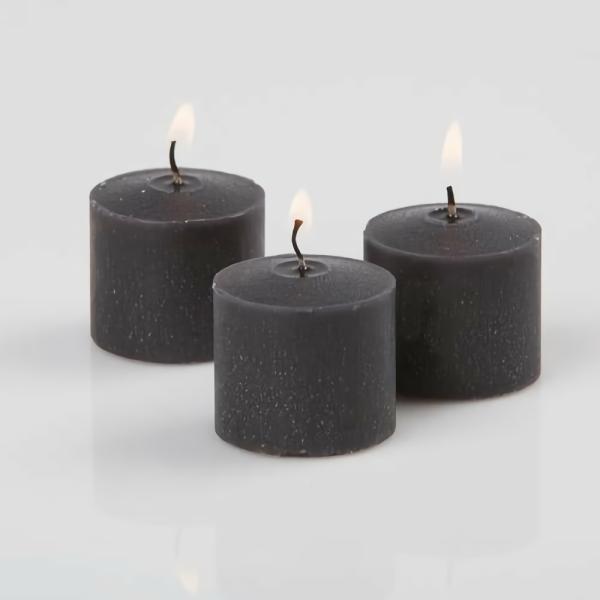 Unscented Votive Candles | Votive Candles Unscented Black 10 Hour Set Of 12 Candles Unscented Votive Candles