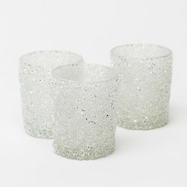 Votive Candle Holders | Frosted Sparkle Votive Holder Set Of 12 Candle Holders Votive Candle Holders