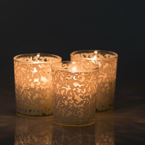 Votive Candle Holders | Lace Design Votive Candle Holder Set Of 12 Candle Holders Votive Candle Holders