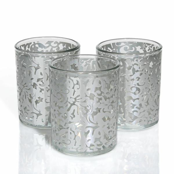 Votive Candle Holders | Silver Lace Votive Holder Set Of 72 Candle Holders Votive Candle Holders