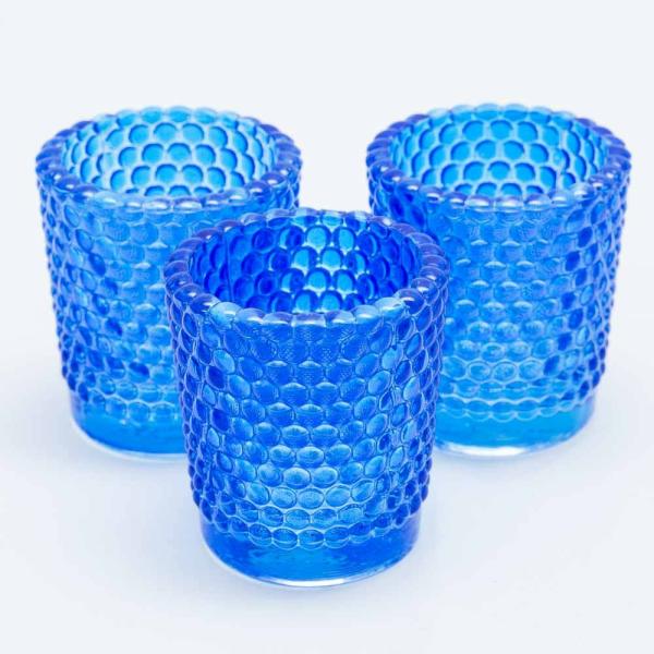 Votive Candle Holders | Votive Holder Hobnail Blue Set Of 72 Candle Holders Votive Candle Holders