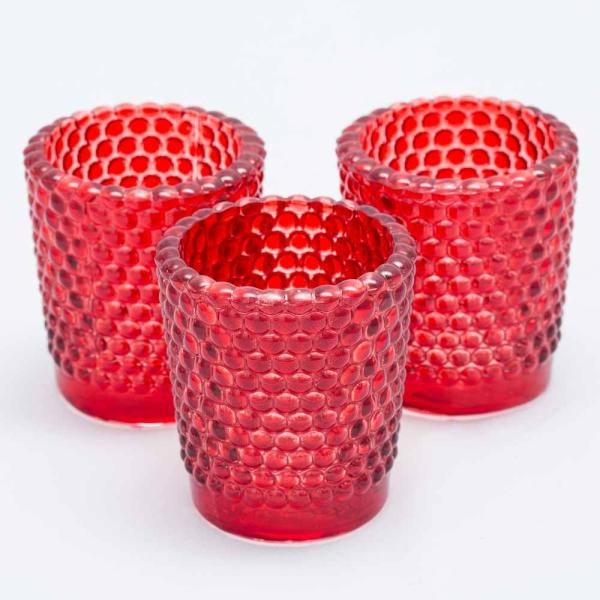 Votive Candle Holders | Votive Holder Hobnail Red Set Of 12 Candle Holders Votive Candle Holders