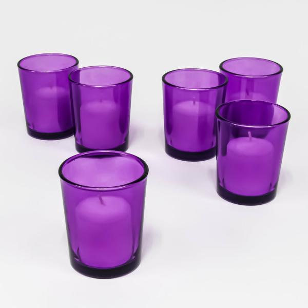 Votive Candle Holders | Votive Holder Purple Set Of 12 Candle Holders Tealight Candle Holders