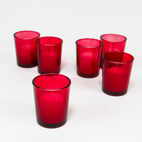 Votive Candle Holders | Votive Holder Red Set Of 12 Candle Holders Tealight Candle Holders