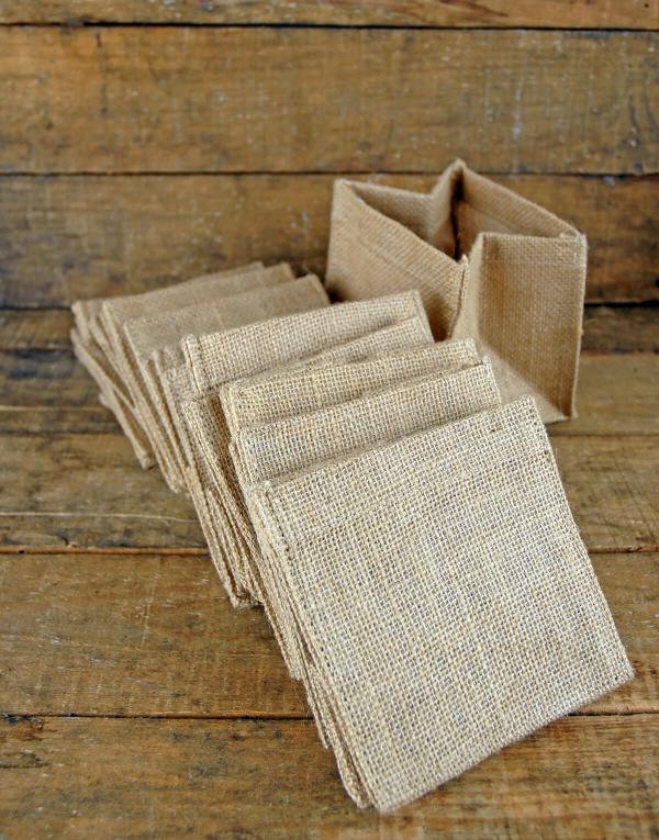 Burlap | Pack Of 12 Burlap Pot Covers 5" Square Burlap Burlap