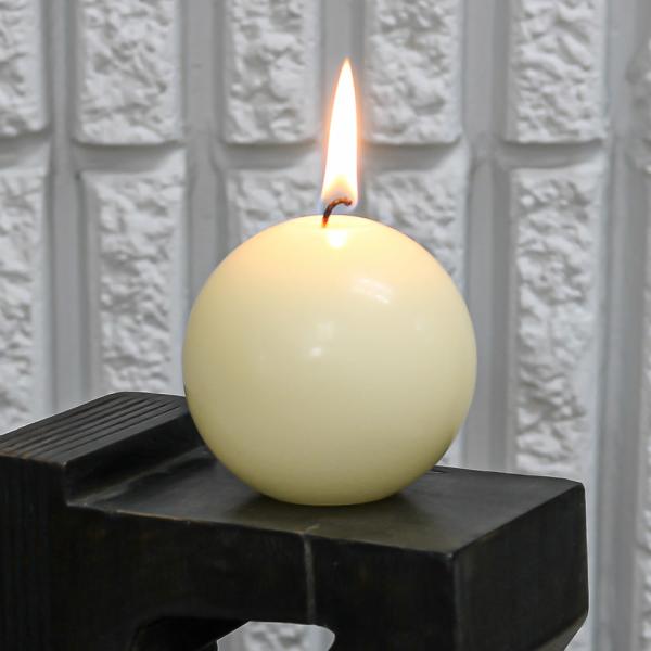 Sphere Candles | Sphere Candle 3" Ivory Candles Sphere Candles