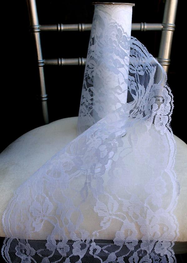 Lace | White Chantilly Lace Chair Sash And Runner 9In X 9Yds Crafts Lace