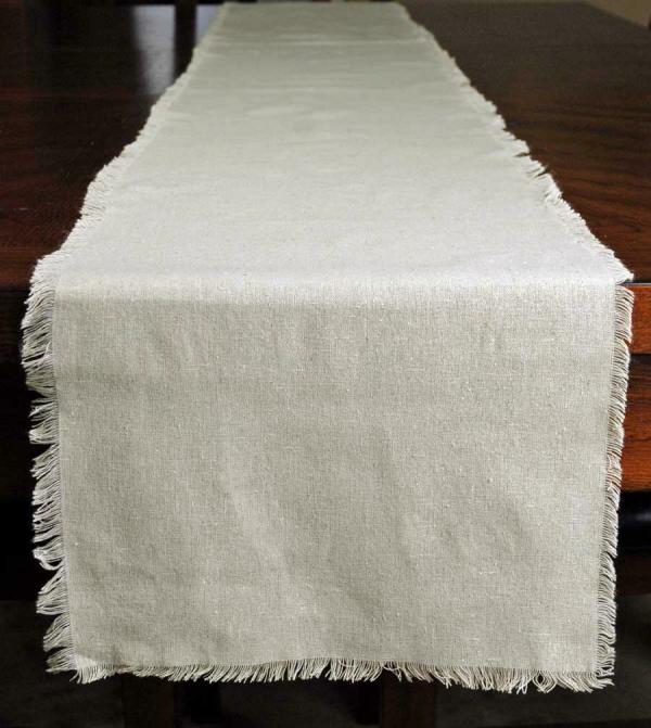 Linens | Fringed Edge Linen Table Runner 12.5In X 120In Home & Indoor Linens